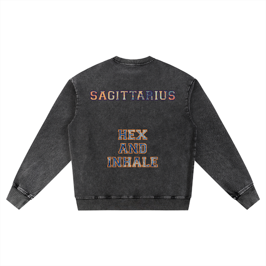 #TEAMSAGITTARIUS VARSITY LETTERING - Oversized Crewneck Sweatshirt