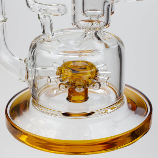 13" Infyniti Coil, dual honeycome and flower diffuser glass recycler bong