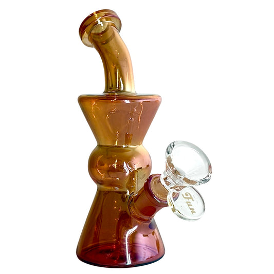 6" Hourglass Electroplate Glass Bong – Compact & Stemless