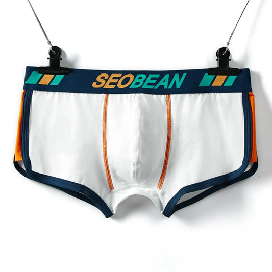 SEOBEAN Brand Men's Underwear Breathable Boxers Cotton Male Panties U convex pouch Sexy Underpants Low-rise Men Boxer Shorts