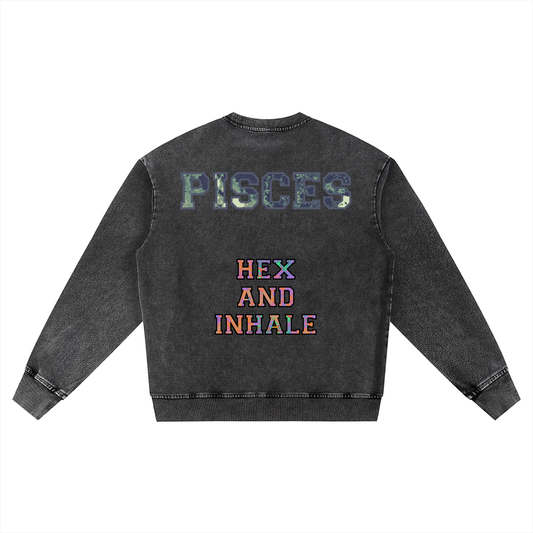 #TEAMPISCES VARSITY LETTERING - Oversized Crewneck Sweatshirt