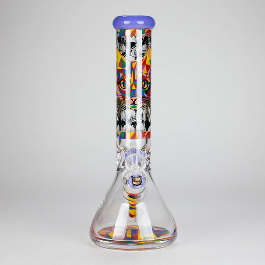 Cheech | 13″ Cat Decal Beaker Bong – CA-034