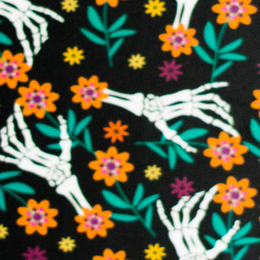 Haze | 9″ Skull Hand & Flower Bubble Base Glass Bong – Pink (Mini-V)