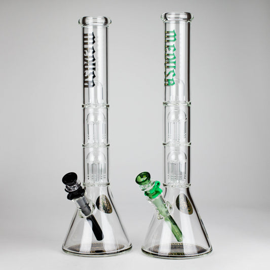 Medusa | 17" 7mm Double Tree Perc Glass Bong with Splash Guard