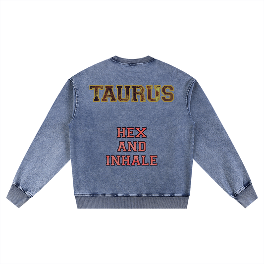 #TEAMTAURUS VARSITY LETTERING - Oversized Crewneck Sweatshirt