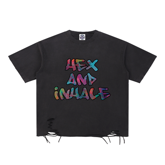 Snow Washed Raw-Hem T-Shirt