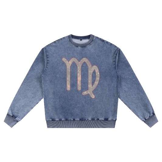 #TEAMVIRGO VARSITY LETTERING - Oversized Crewneck Sweatshirt