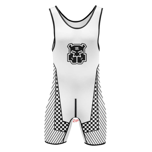 Mens Wrestling Singlets Front And Back Zipper Dog SexyMan Bodysuits RT One-Piece Undershirts Powerlifting Sleeveless Sleepwear