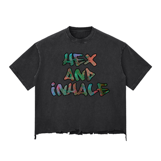 Snow Wash Raw-Hem Boxy T-shirt