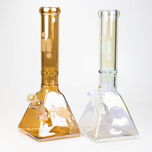 13" Infyniti 7 mm electroplated glass pyramid base bong