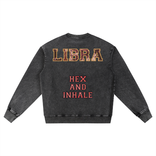 #TEAMLIBRA VARSITY LETTERING - Oversized Crewneck Sweatshirt