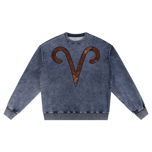 #TEAMSCORPIO VARSITY LETTERING - Oversized Crewneck Sweatshirt