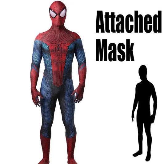 Men Halloween Adults/ TASM 1 Spider Cosplay Costume The Amazing SuperHero Zentai Suit Bodysuit