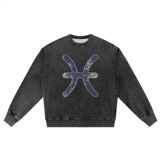 #TEAMPISCES VARSITY LETTERING - Oversized Crewneck Sweatshirt